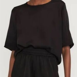 everlane Black Satin Relaxed Tee